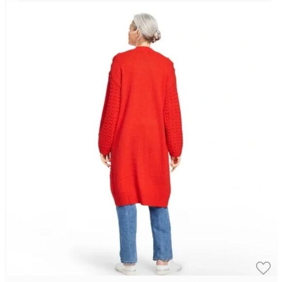 LEGO x Target Red Longline Cardigan Textured wool-blend size small - Picture 3 of 11